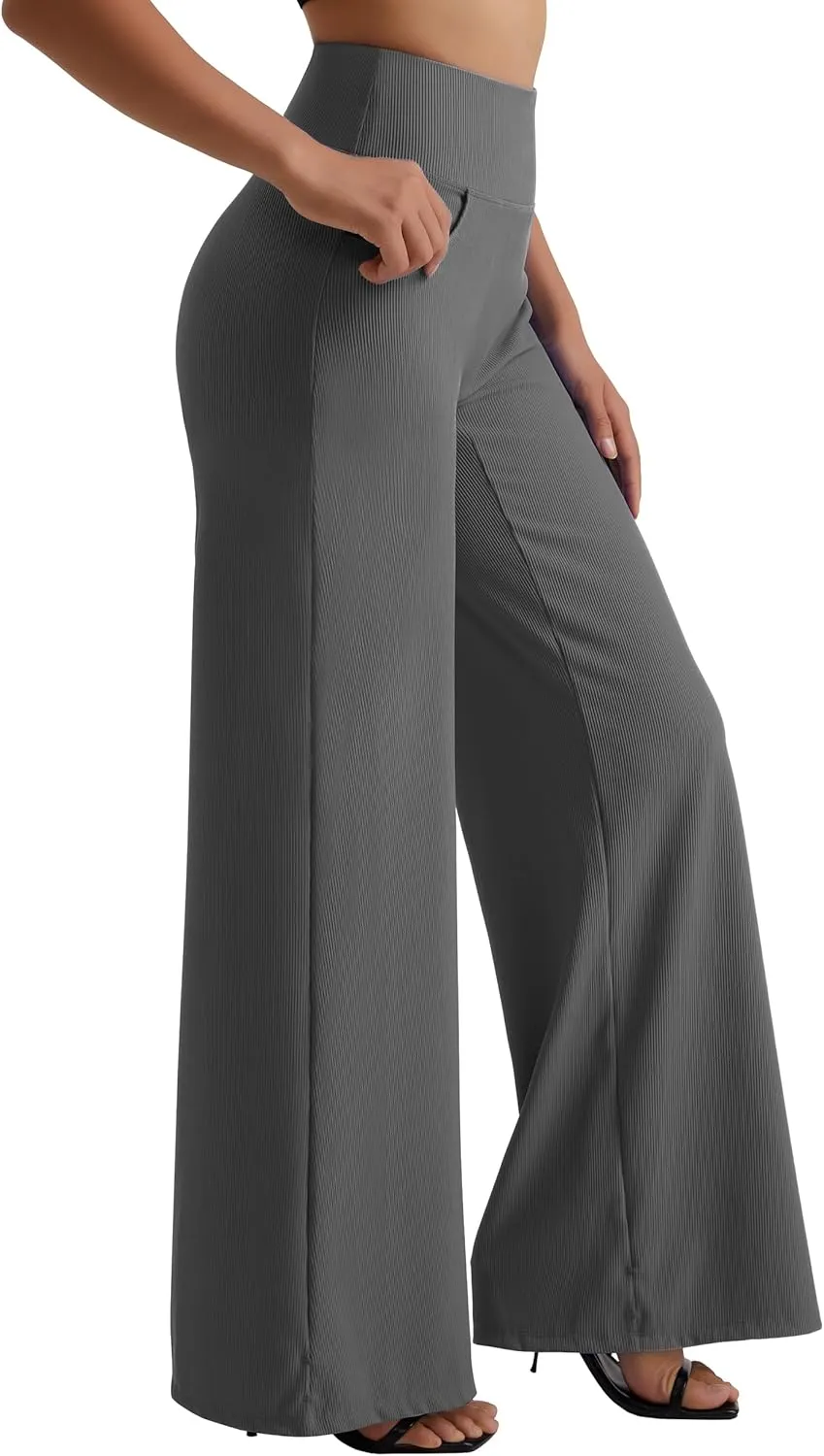 MOOSLOVER Women Wide Leg Yoga Lounge Pants High Waisted Casual Pants Comfy Stretchy Loose Pants
