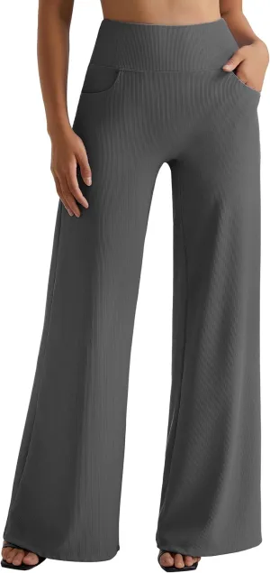 MOOSLOVER Women Wide Leg Yoga Lounge Pants High Waisted Casual Pants Comfy Stretchy Loose Pants