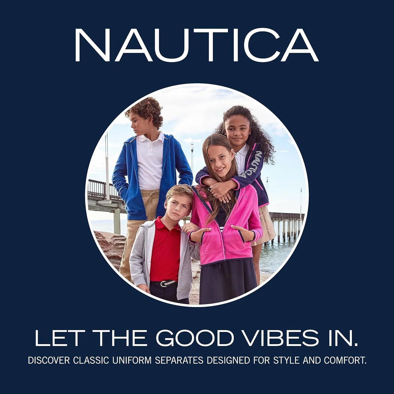 Nautica Boys' Pullover Hoodie Sweatshirt, Signature Logo Design, Kangaroo Pockets, Made with Lightweight Fleece