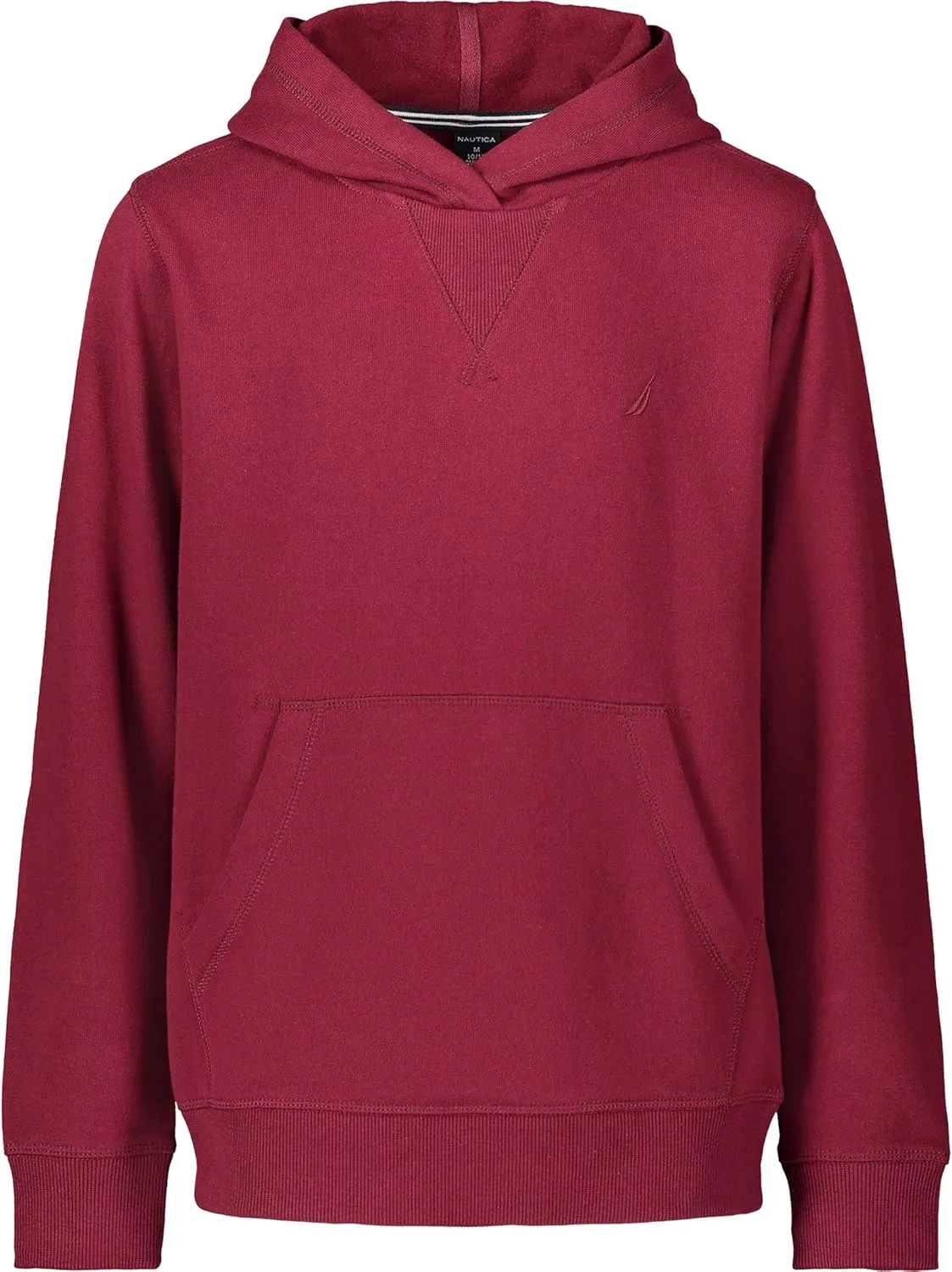 Nautica Boys' Pullover Hoodie Sweatshirt, Signature Logo Design, Kangaroo Pockets, Made with Lightweight Fleece