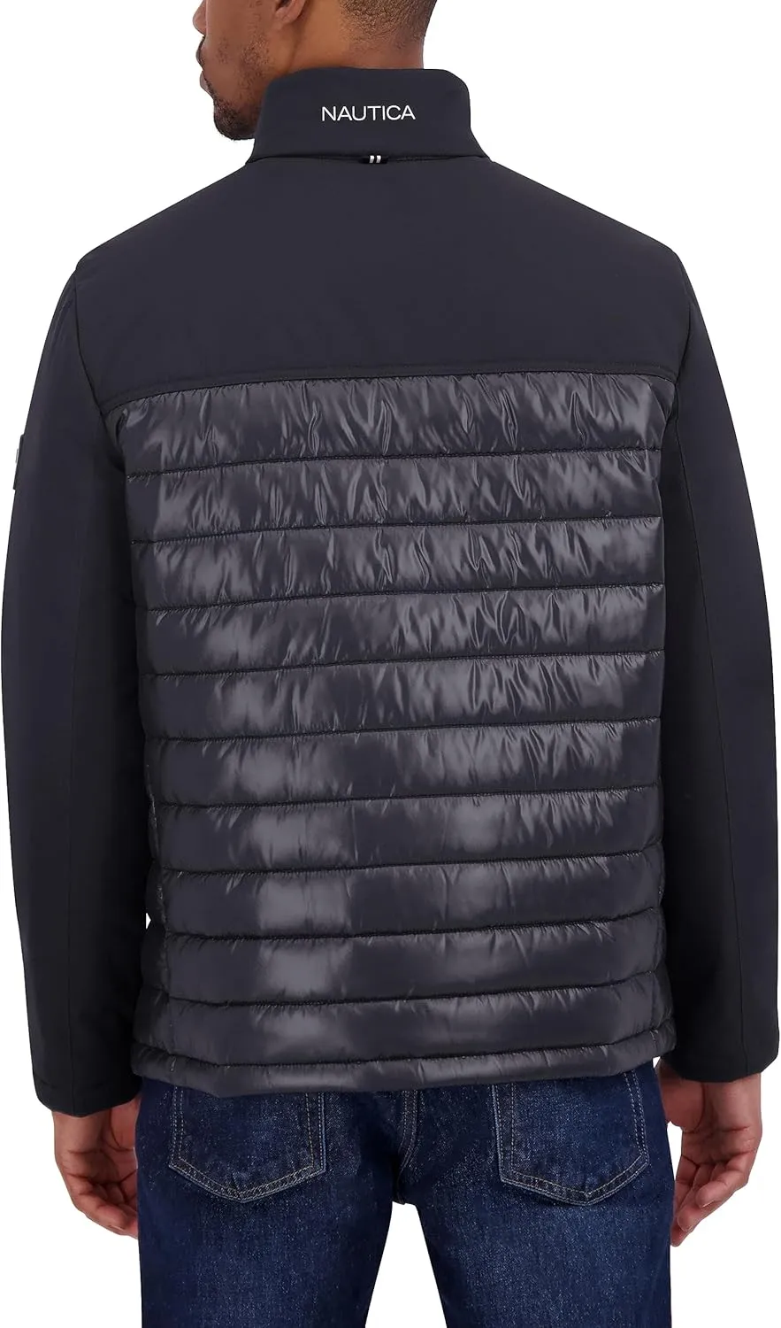 Nautica mens Lightweight Mixed Media Quilted Jacket