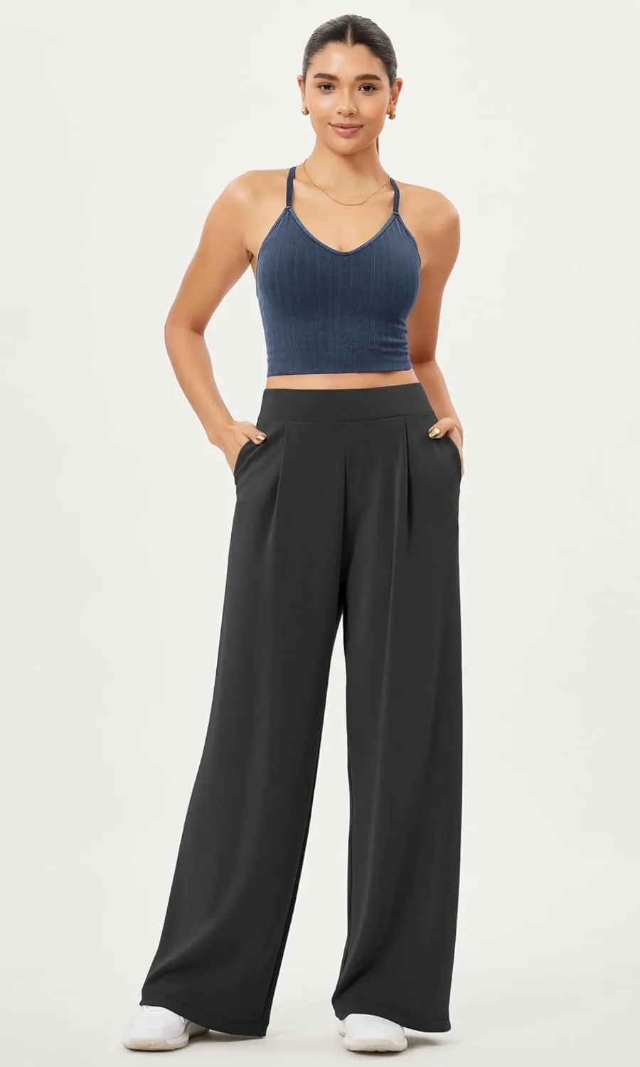 ODODOS Seamless Padded Sports Bra for Women Strappy Longline Wirefree Brami Ribbed Crop Tank Tops