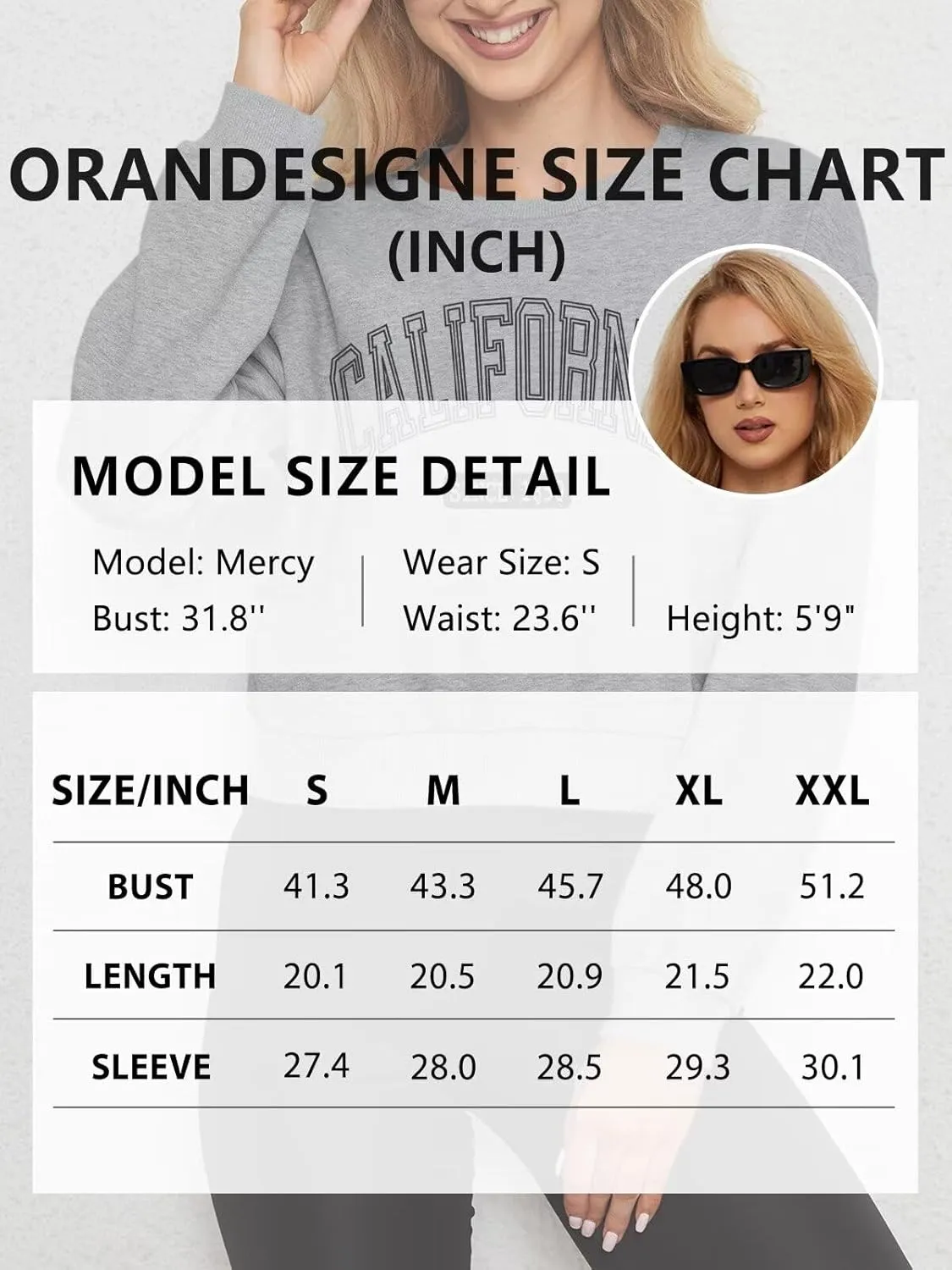 ORANDESIGNE Womens Cropped Letter Printed Sweatshirts Graphic Crewneck Long Sleeve Pullover Casual Loose Fit Tops