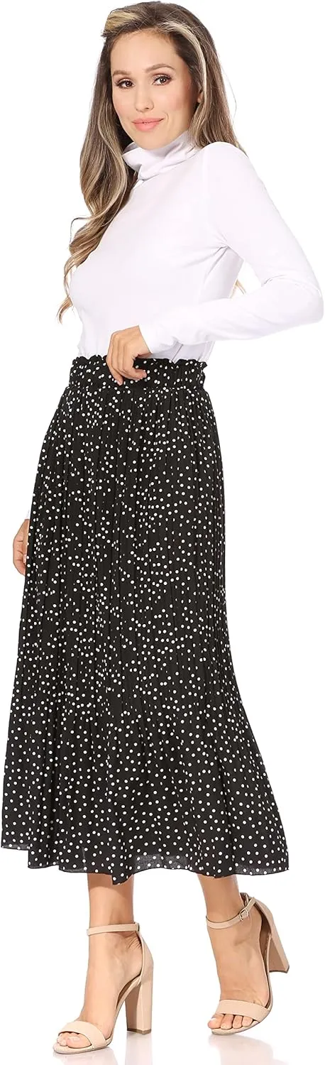 Pleated Midi Skirts for Women with Pockets, Elastic High Waisted Skirt Reg & Plus Size Womens Summer Skirts Trendy 2023