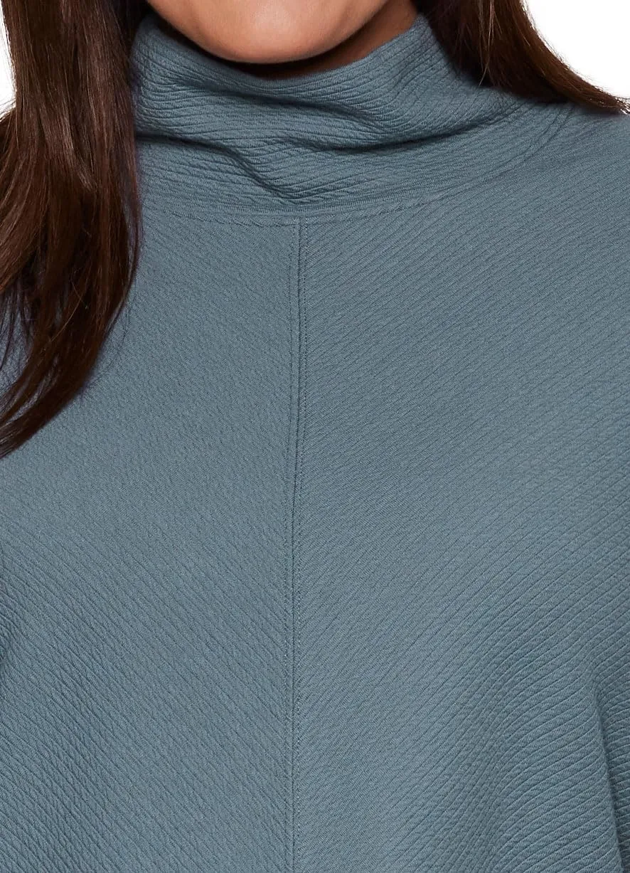 RBX Active Women's Plus Size Ultra Soft Quilted Cowl Neck Pullover Sweater, Lightweight Mock Tunic Sweatshirt with Thumbholes
