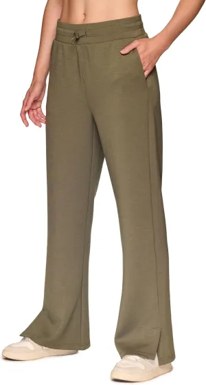 RBX Women's Lightweight Sweatpants Luxe Athleisure Fabric Wide Leg Pant with Pockets, Yoga Pants with Bungee Waistband