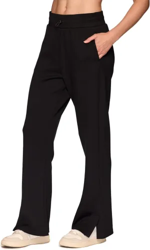RBX Women's Lightweight Sweatpants Luxe Athleisure Fabric Wide Leg Pant with Pockets, Yoga Pants with Bungee Waistband