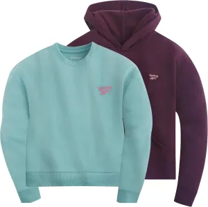 Reebok Girl's Sweatshirt Hoodies 2 Pack Sweatshirts Fashion Hoodie Crewneck Sweaters for Girls Sizes 7-16