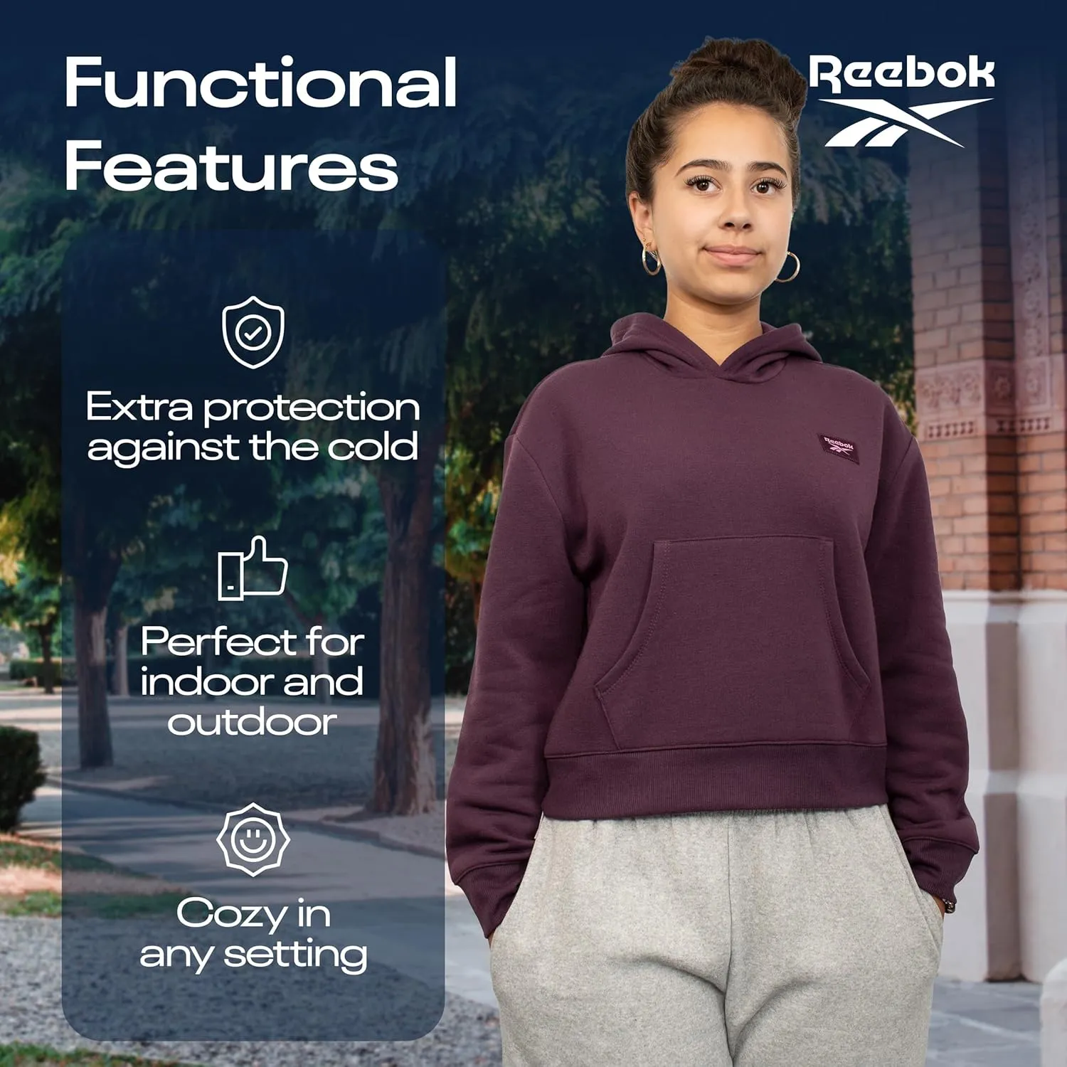 Reebok Girl's Sweatshirt Hoodies 2 Pack Sweatshirts Fashion Hoodie Crewneck Sweaters for Girls Sizes 7-16
