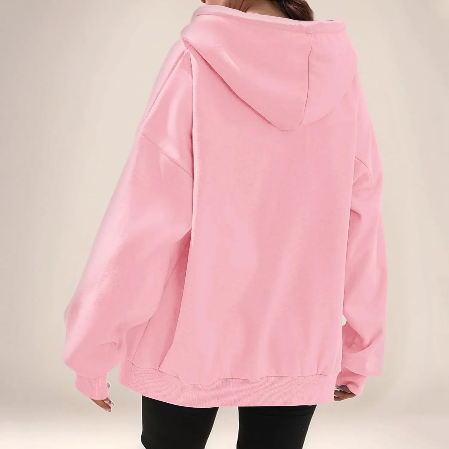 slqdgmryz Womens Zip Up Hoodies Oversized Fleece Jacket Winter Plain Y2k Hoodie Drawstring Hooded Sweatshirt with Pockets