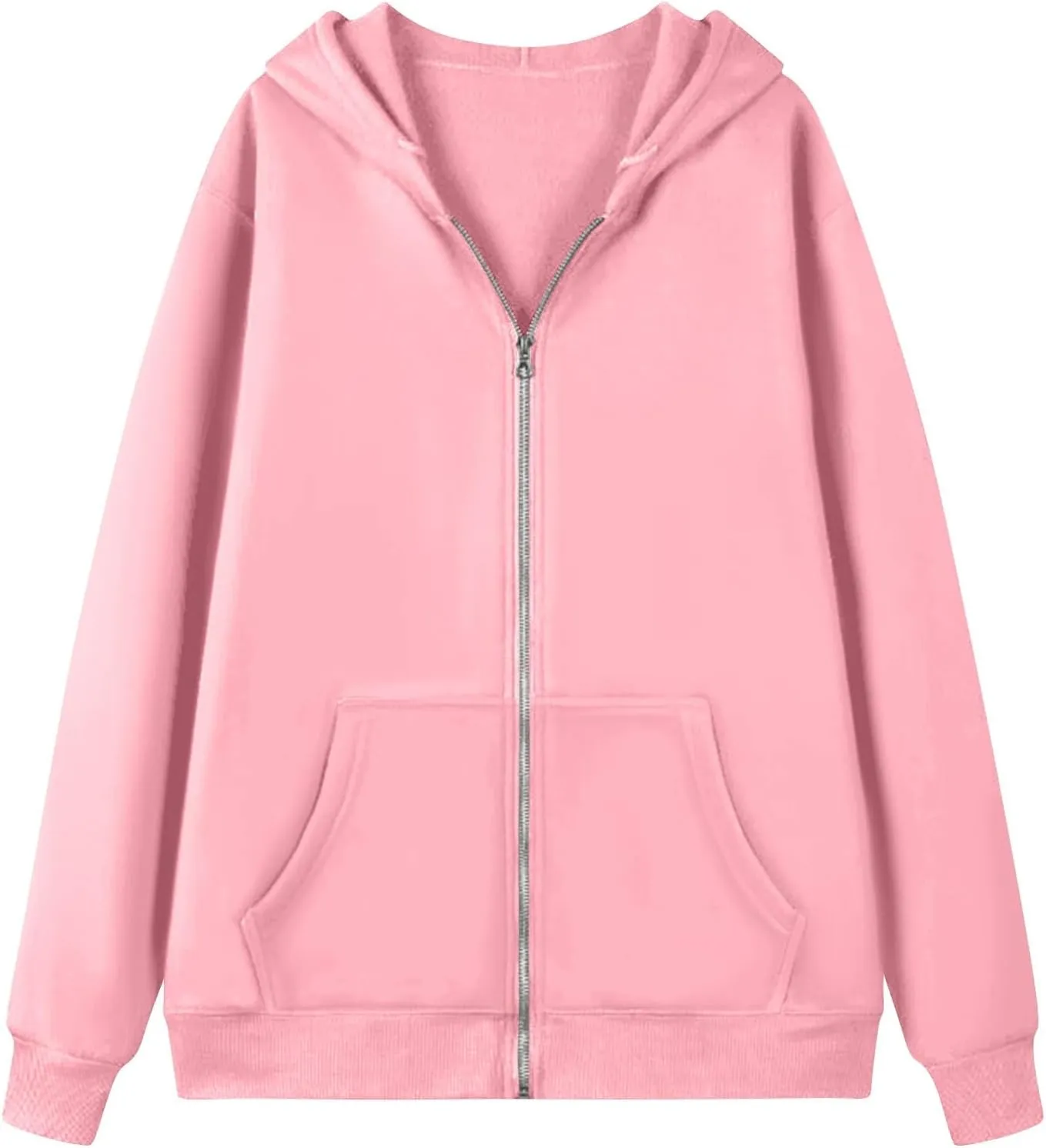 slqdgmryz Womens Zip Up Hoodies Oversized Fleece Jacket Winter Plain Y2k Hoodie Drawstring Hooded Sweatshirt with Pockets