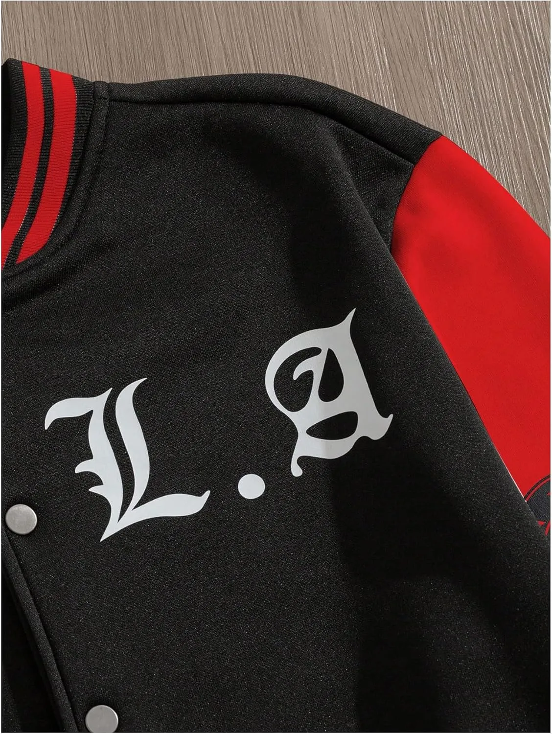 SOLY HUX Men's Varsity Jacket Color Block Letter Graphic Print Long Sleeve Casual Baseball Jacket