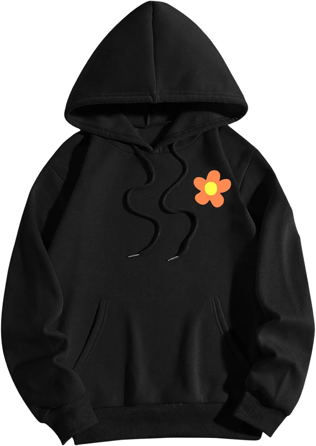 SOLY HUX Women's Graphic Hoodies Oversized Sweatshirts Letter Flower Print Hooded Pullover Tops Cute Fall Clothes