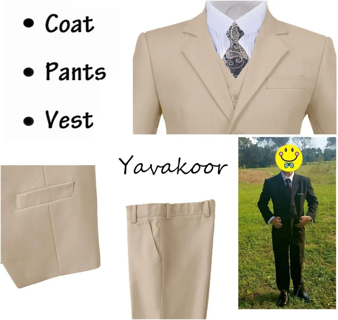Suits for Boy Slim Fit Formal Dress Outfit Toddler Suit Blazer Vest Pants Kis Tuxedos