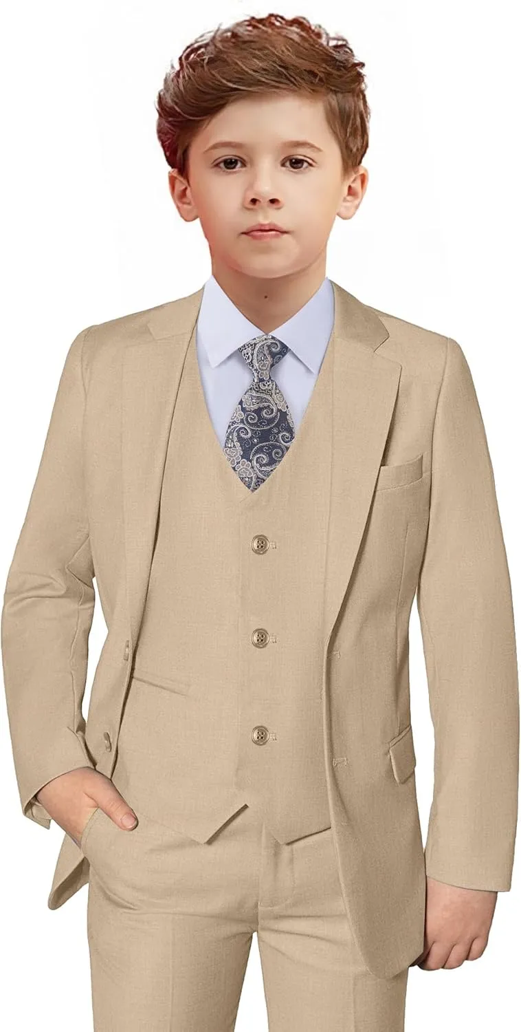 Suits for Boy Slim Fit Formal Dress Outfit Toddler Suit Blazer Vest Pants Kis Tuxedos