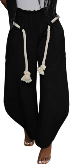 Tbahhir Barrel Wide Leg Sweatpants for Women Solid Color High Waisted Baggy Lounge Pants Drawstring Athletic Joggers