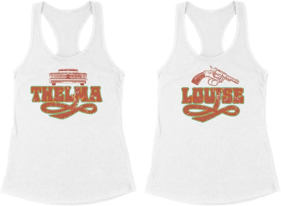 Thelma and Louise Friends BFF Matching Duo Tank Top Fitted Racerback Women's