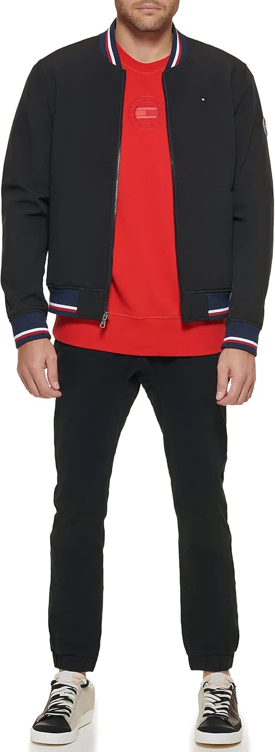 Tommy Hilfiger Men's Lightweight Varsity Rib Knit Bomber Jacket