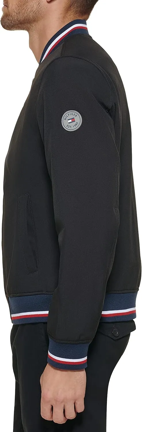 Tommy Hilfiger Men's Lightweight Varsity Rib Knit Bomber Jacket