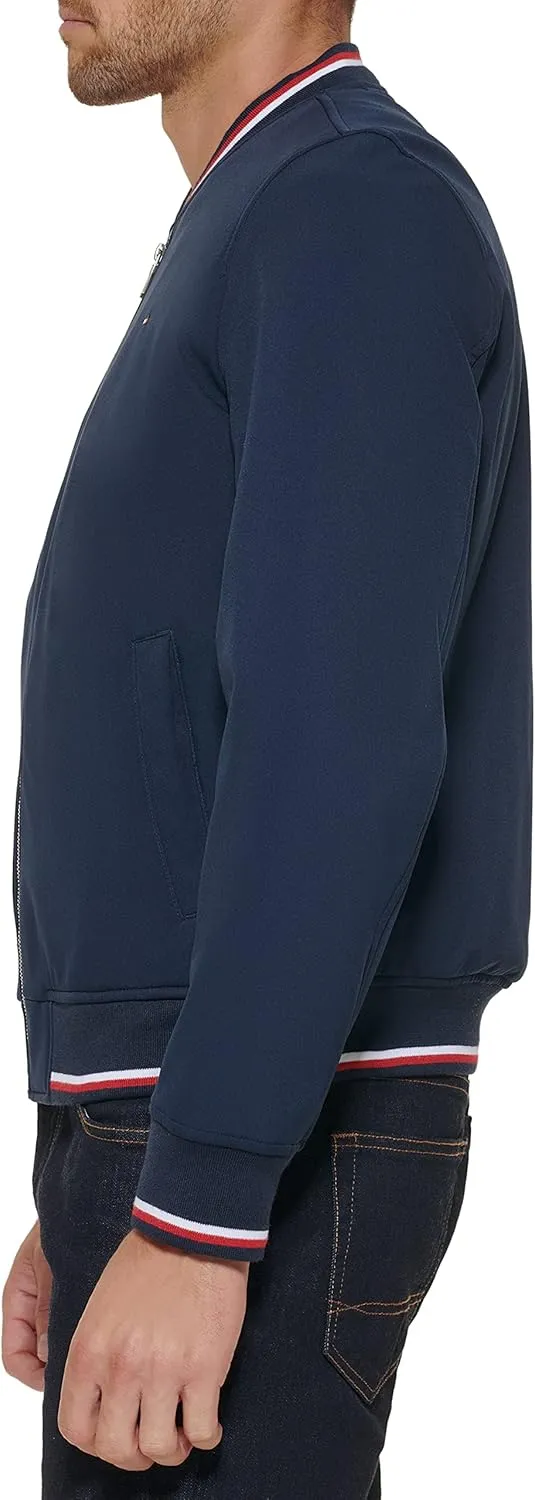 Tommy Hilfiger Men's Lightweight Varsity Rib Knit Bomber Jacket