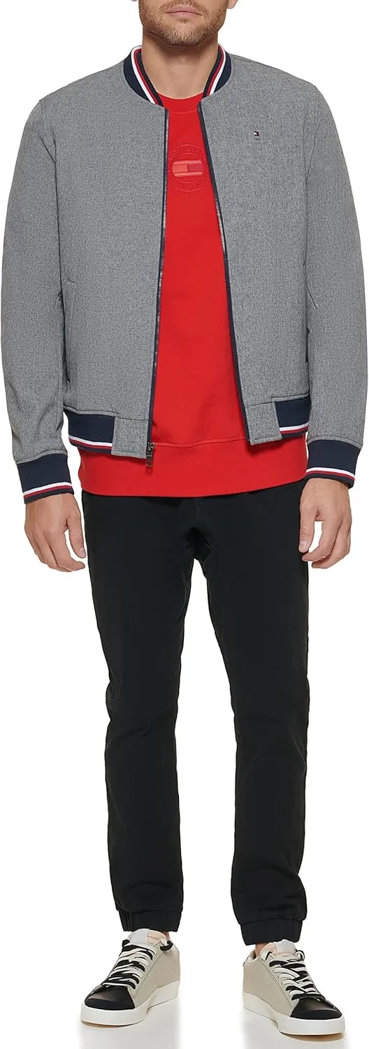 Tommy Hilfiger Men's Lightweight Varsity Rib Knit Bomber Jacket