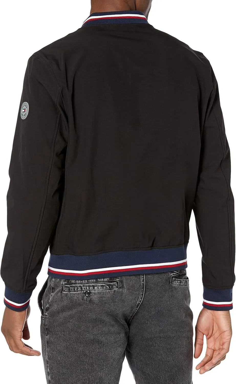 Tommy Hilfiger Men's Lightweight Varsity Rib Knit Bomber Jacket