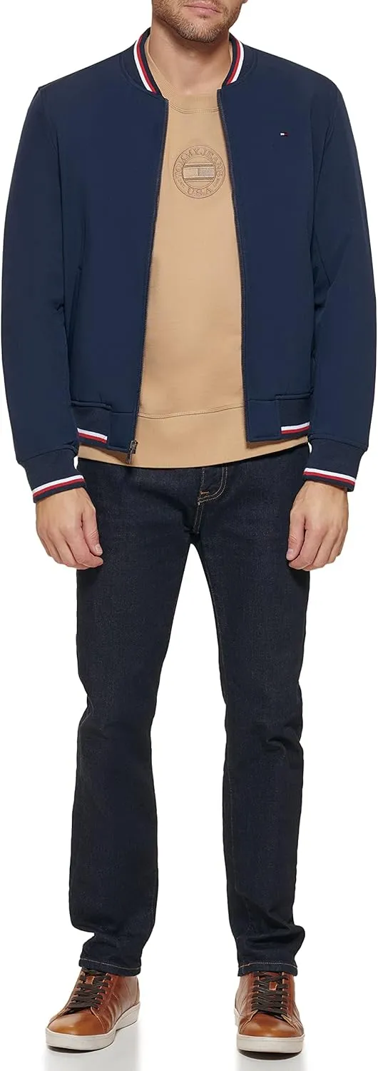 Tommy Hilfiger Men's Lightweight Varsity Rib Knit Bomber Jacket