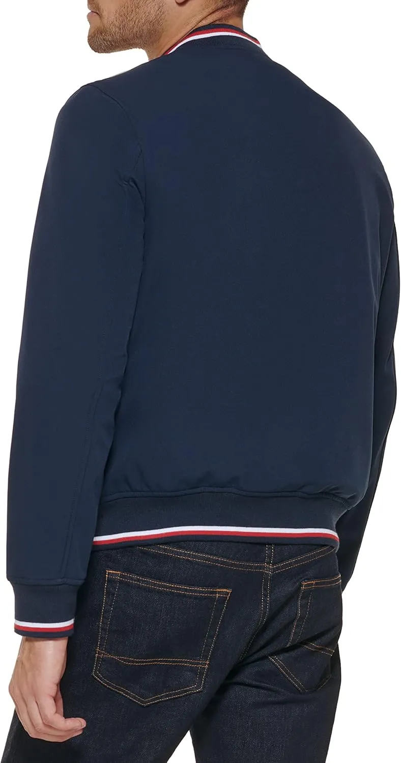 Tommy Hilfiger Men's Lightweight Varsity Rib Knit Bomber Jacket