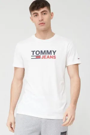 TOMMY JEANS CORP LOGO TEE - WHITE
