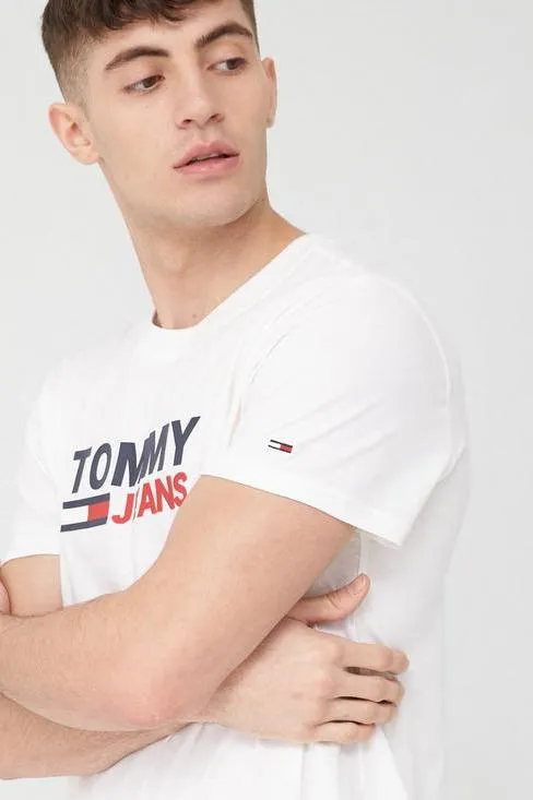 TOMMY JEANS CORP LOGO TEE - WHITE