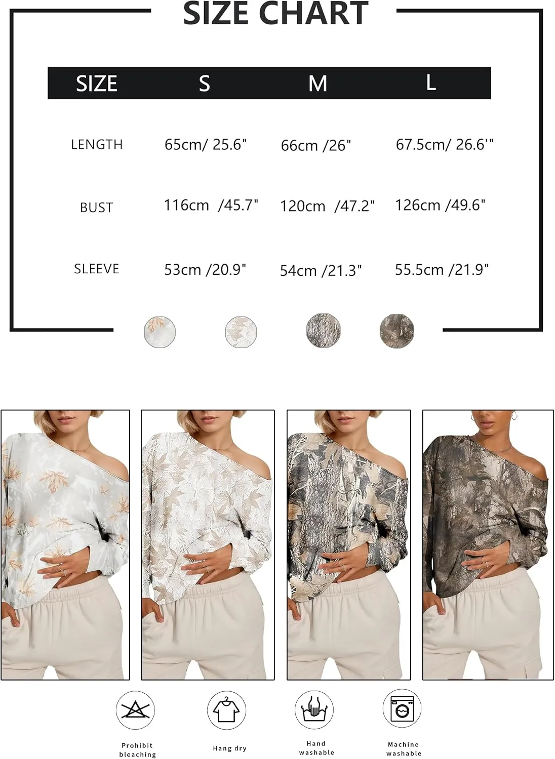 Women Off the Shoulder Camo Crewneck Sweatshirt Oversized Maple Leaf Graphic Print Sweatshirts Fleece Pullover Tops