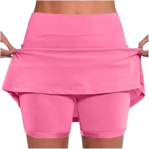 Women Skorts High Waist Athletic Sports Pants Skirts Workout Cute Golf Skorts Running Casual Tennis Skirt with Pockets