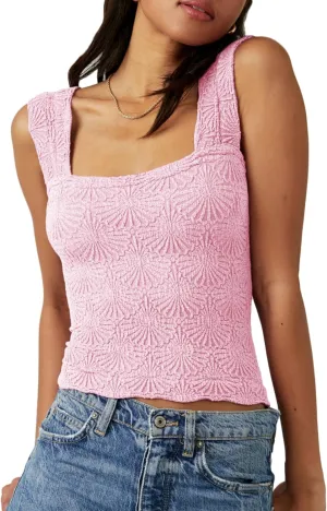 Women Square Neck Crop Tank Top Slim Fitted Wide Strap Love Letter Cami Cute Y2k Summer Going Out Tops