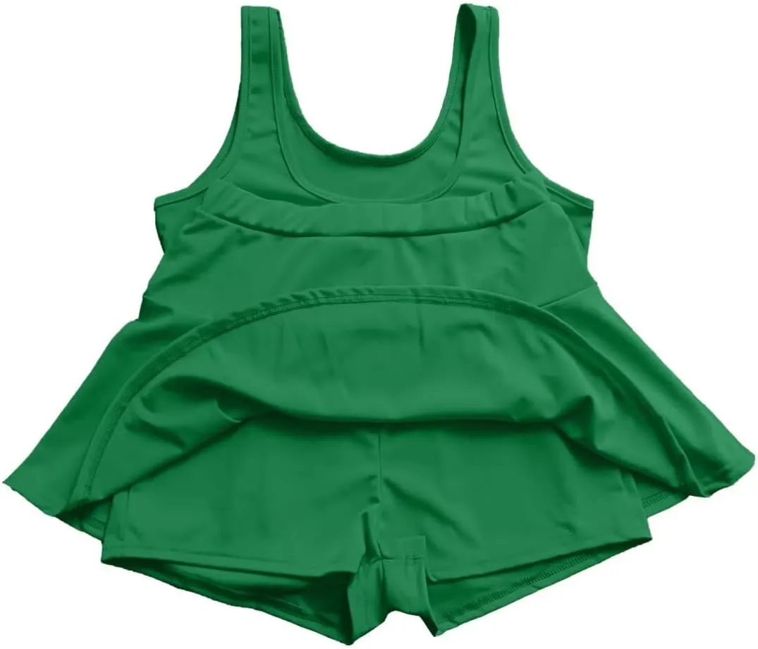 Womens Casual Sports 2 Piece Outfits Skirt Sets Athletic Tank Crop Top Mini Pleated Tennis Golf Skorts Skirts Activewear
