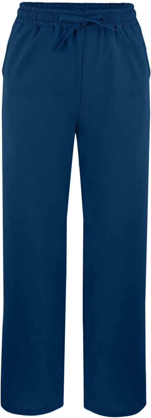 Womens Cotton Linen Cropped Pants Summer High Waist Elastic Straight Leg Lounge Pant Vacation Beach Trousers