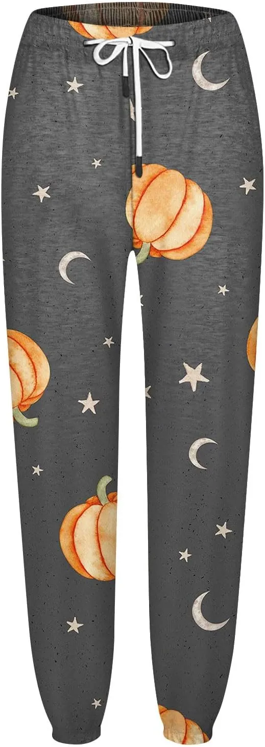 Womens Joggers with Pockets 2024 Trendy Baggy Sweatpants Plus Size Skeleton Print Hiking Pants Petite Lightweight