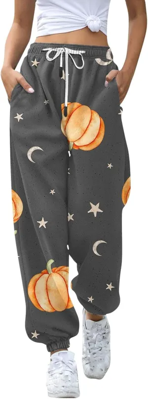 Womens Joggers with Pockets 2024 Trendy Baggy Sweatpants Plus Size Skeleton Print Hiking Pants Petite Lightweight