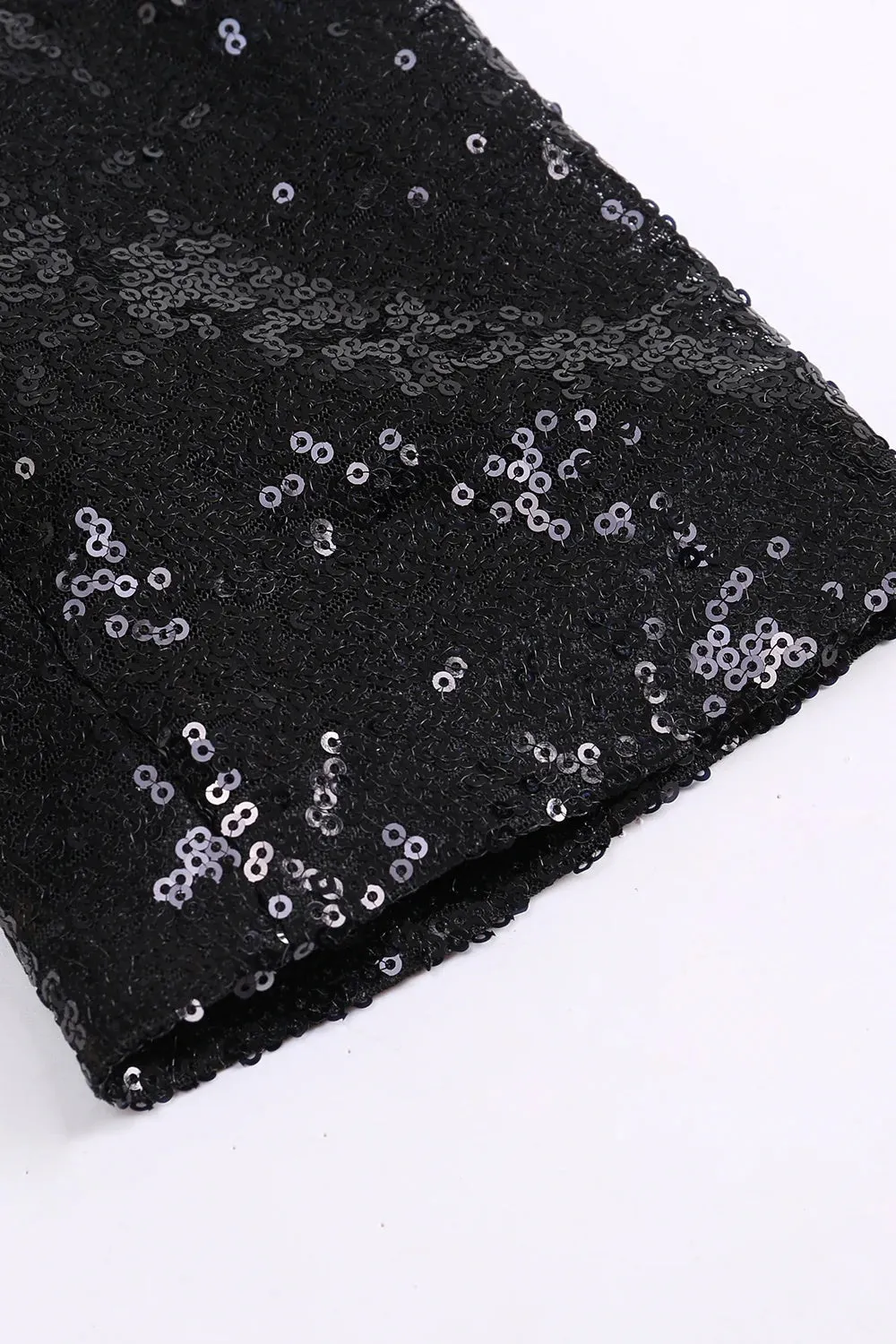 Women's Sparkly Black Prom Blazer with Fringes