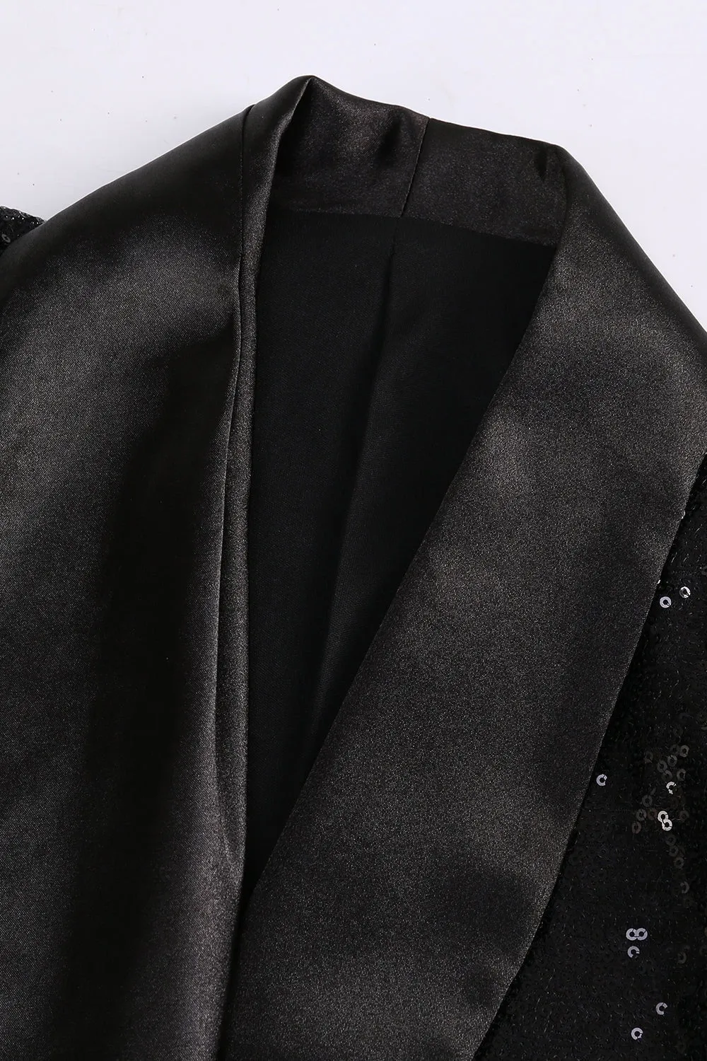 Women's Sparkly Black Prom Blazer with Fringes