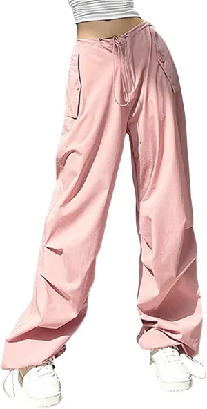 Women's Summer Trendy Jogging Sweatpants Low Rise Drawstring Palazzo Gaucho Sweat Pants Wide Leg Active Trousers
