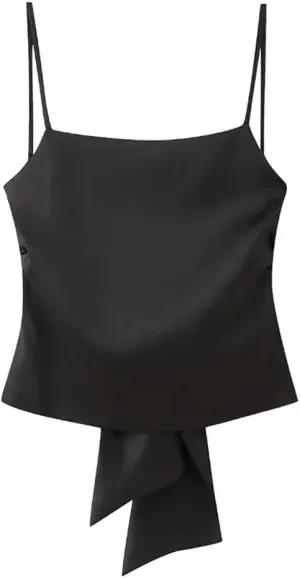 Women's Tied Back Straight Neck Adjustable Thin Straps Camisole Sexy