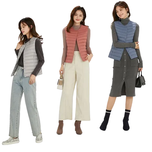 Women's Ultra-Light Down Vest 90% Matt Fabric Portable Warm Sleeveless Winter Liner Two Ways Waistcoat Jacket for Women  Warm Vests