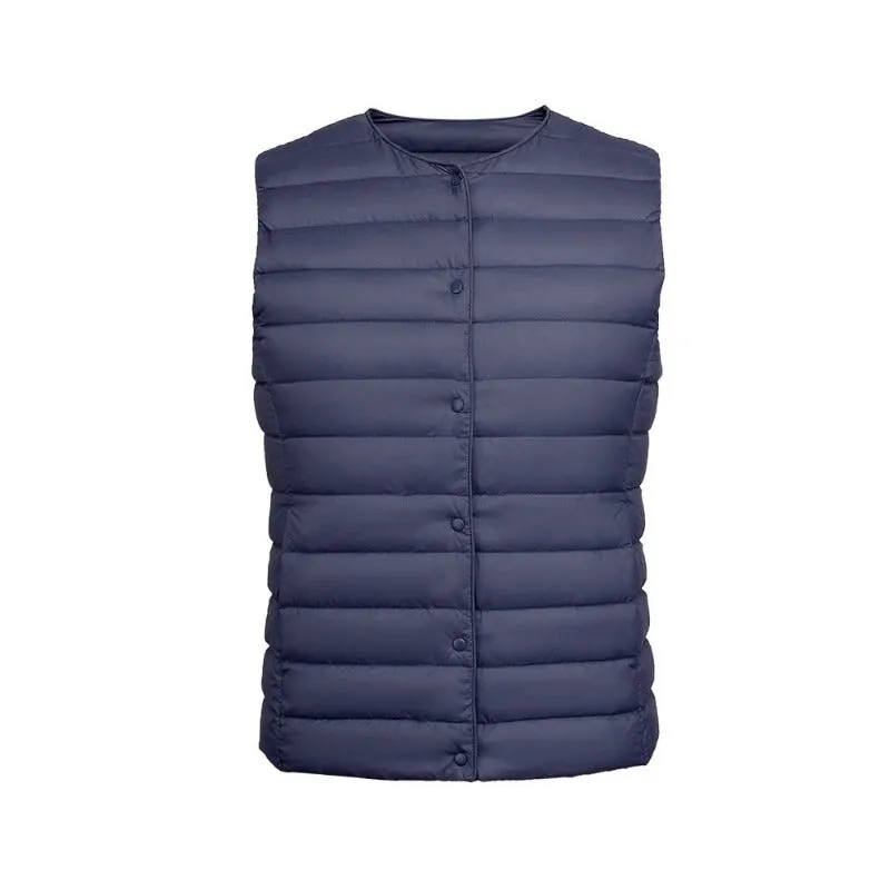 Women's Ultra-Light Down Vest 90% Matt Fabric Portable Warm Sleeveless Winter Liner Two Ways Waistcoat Jacket for Women  Warm Vests