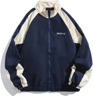 Y2k Jacket Acubi Fashion Y2k Windbreaker Jacket Women Vintage Racing College Jacket Colorblock Oversized Harajuku Outfit