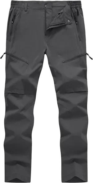 YSENTO Men's Cargo Hiking Pants Lightweight 5 Zipper Pockets Stretch Quick Dry Camping Fishing Travel Pants