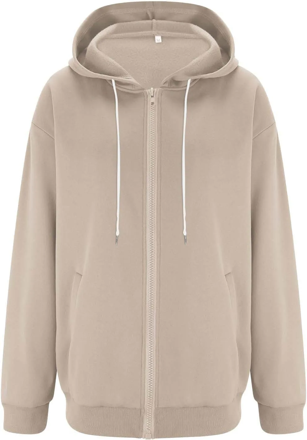 Zip Up Hoodie Women Oversized Fleece Jacket Drawstring Cute Hoodies Y2k Lightweight Fall Sweatshirts with Pockets